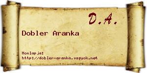 Dobler Aranka névjegykártya